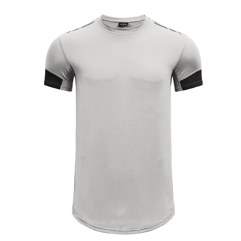 ZN-Gym fitness sports wear round neck curved bottom high quality brand men's t-shirts 2024