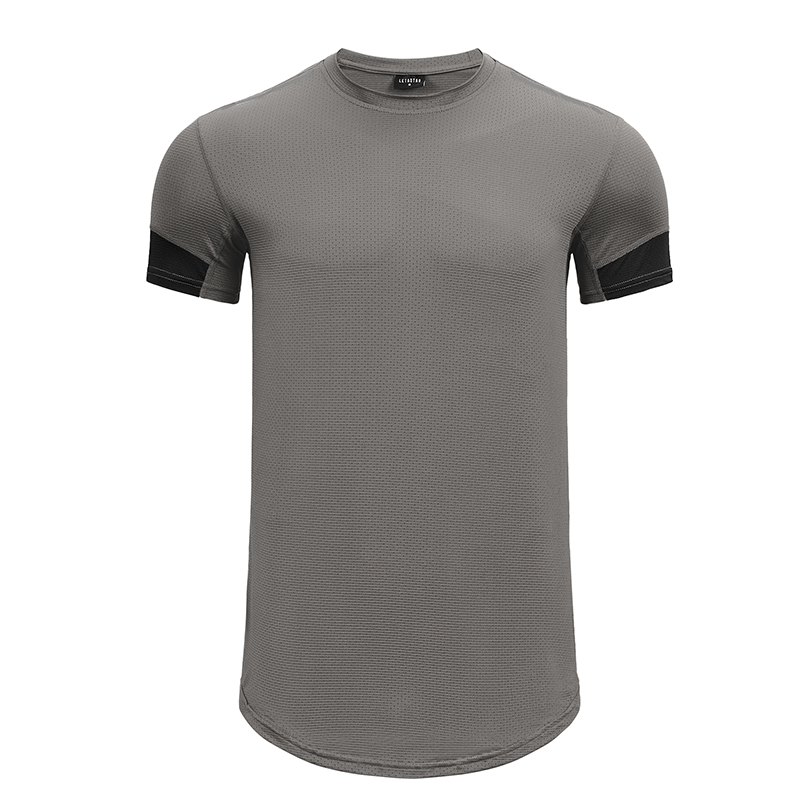 ZN-Gym fitness sports wear round neck curved bottom high quality brand men's t-shirts 2024