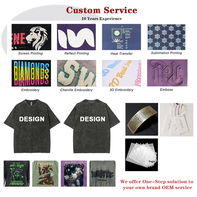 High Quality Custom Oversize T Shirt For Men Print Vintage Organic Cotton Acid Wash T Shirt Plus Size Men'S T-Shirts