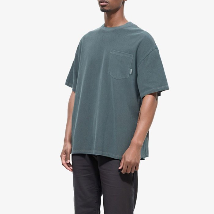 Mens Vintage Distressed Washed Tees Oversized Drop Shoulder Summer T-Shirts with Pocket cotton jersey fabric t-shirts For Men
