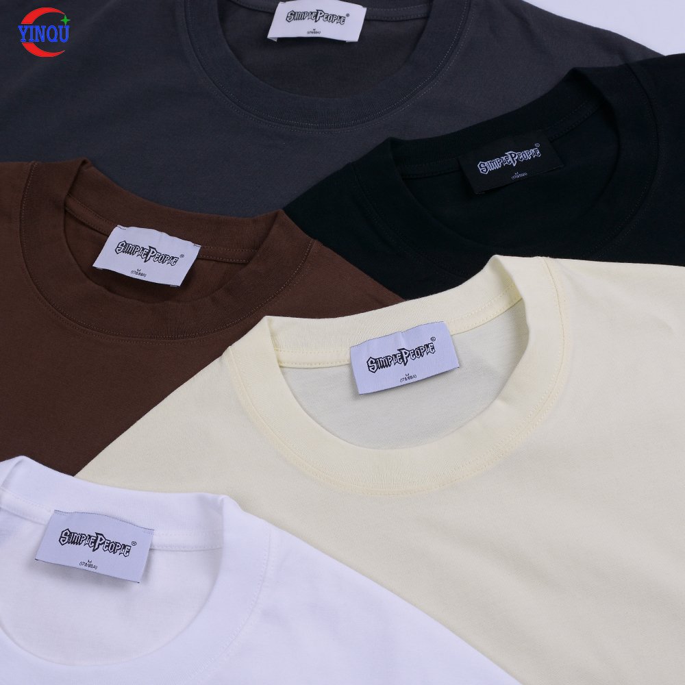 YinQu cotton men's t shirt heavyweight luxury oversized drop shoulder custom logo desgin boxy blank streetwear t-shirt for men