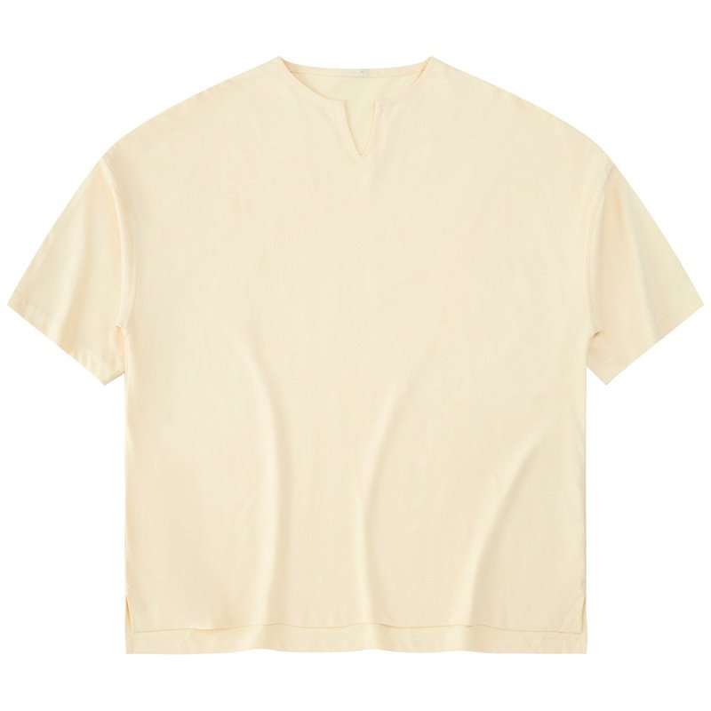 100% cotton custom made men's loose t-shirt oversized hip hop t-shirt high quality low shoulder men's V-neck t-shirt