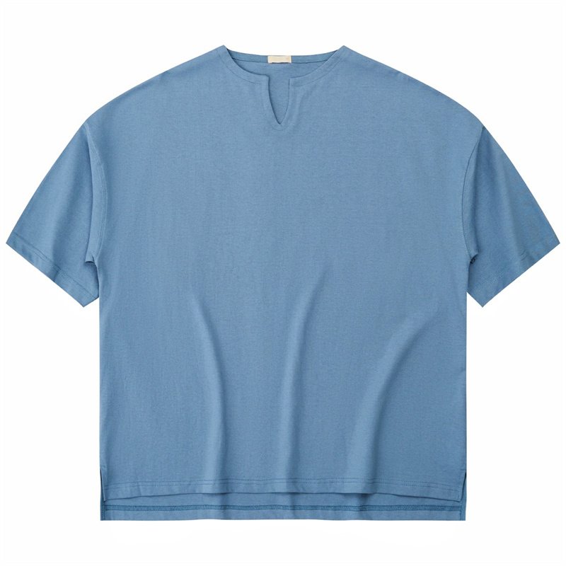 100% cotton custom made men's loose t-shirt oversized hip hop t-shirt high quality low shoulder men's V-neck t-shirt