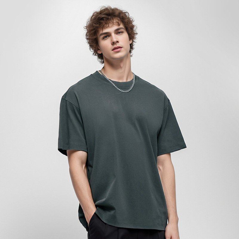 High Quality Plus Size Clothes T Shirt For Men Custom Printing Round Neck Blank Short Sleeve 100% Cotton Plain Men T Shirt
