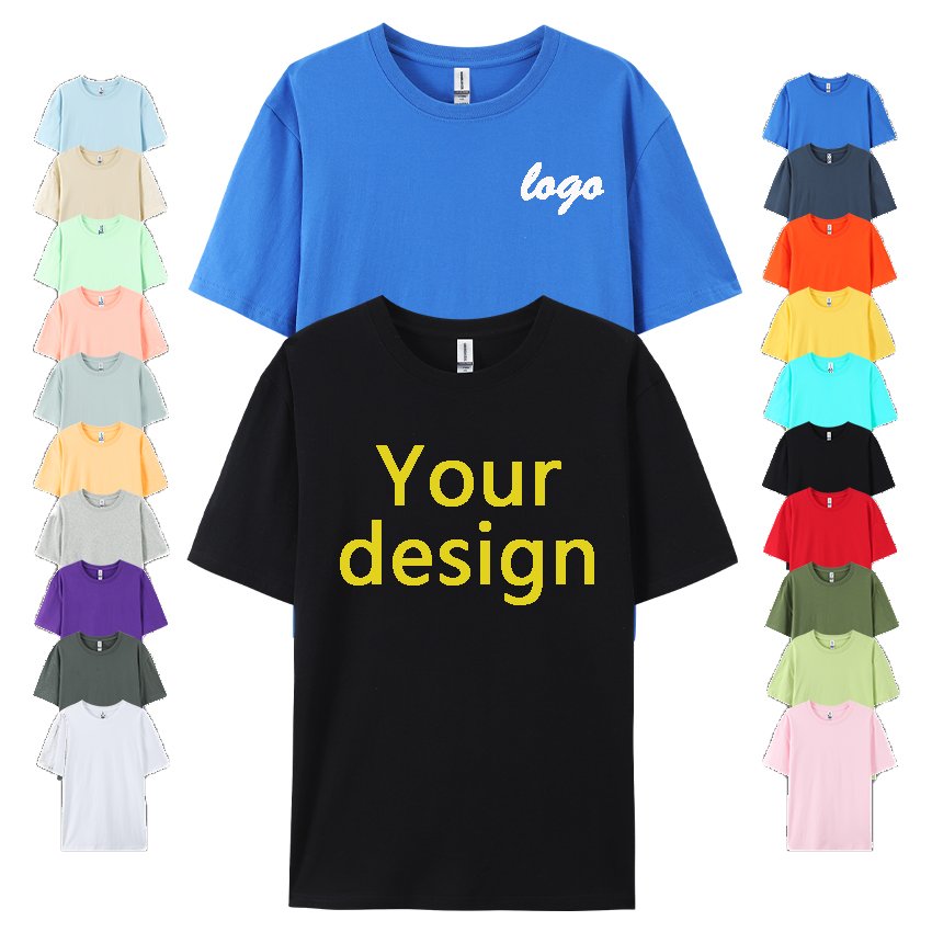 High Quality 100 Cotton Custom Embroidered T-Shirt Printing Men Plus Size T-Shirts Men Shirts heavyweight t-shirt luxury t shirt