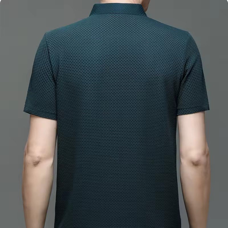Custom Summer New Men's Hollow Short-sleeved Polo Shirt Ice Silk Breathable Business Fashion T-Shirt Male Clothes