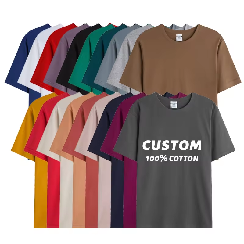 High Quality Heavyweight Cotton Tshirt Tee Custom Screen Printed Oversized Blank Men'S T Shirt Thick Graphic Tshirt