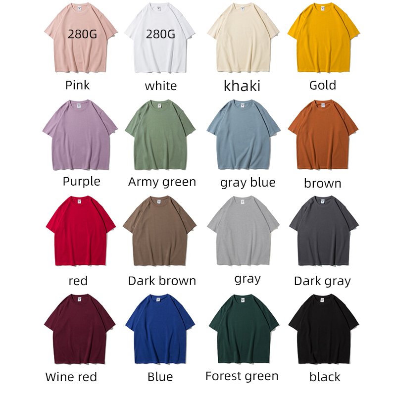 280 gsm Custom Black Heavy Weight Men's T-shirt Heavy 100% Cotton t shirt Drop Shoulder Oversized Heavyweight tshirt