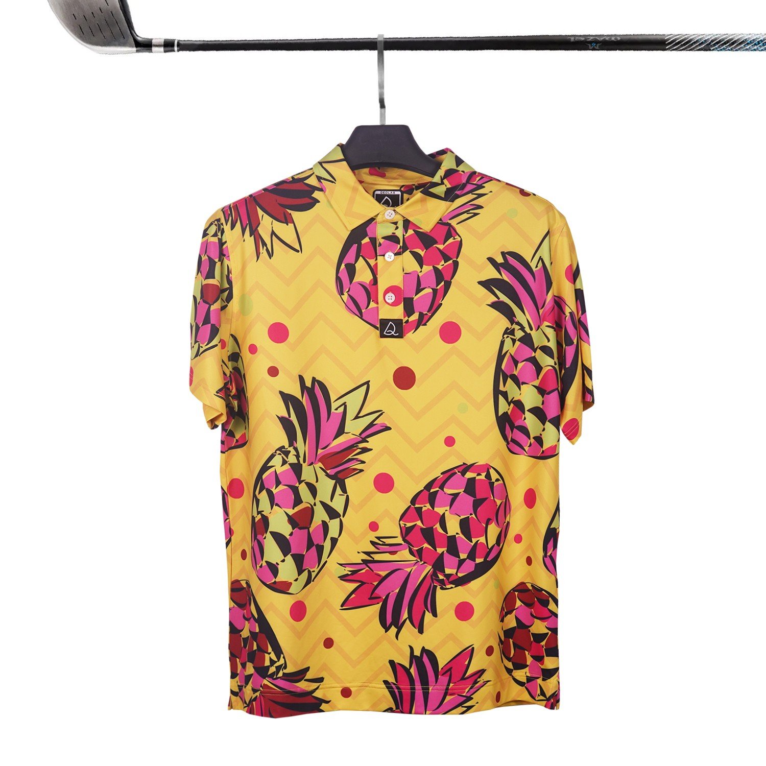Oem custom logo breathable quick drying slim fit for knitted vintage printed golf clothing Men's polo t-shirt