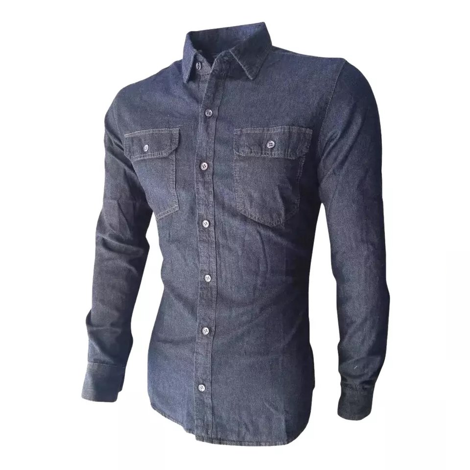 Best Quality Long Sleeve Cotton Denim Jeans flannel Shirts Casual Men Shirt for men Top selling Products With Customized Logo