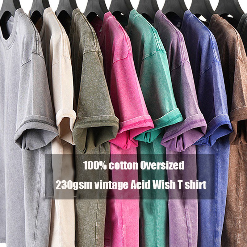 Custom Mens Acid Wash T Shirt 100% Cotton Oversized Plus Size Graphic t shirts Print Logo Vintage T Shirt For Men