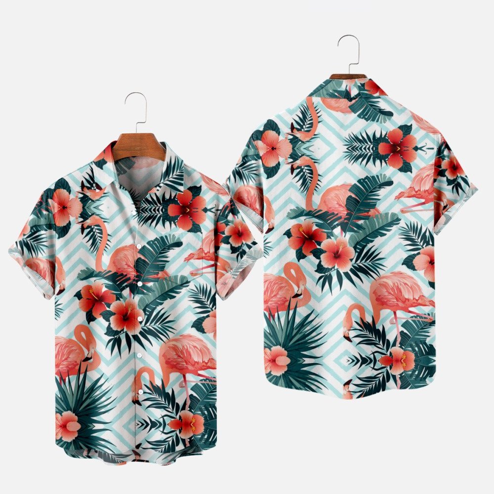 Men's Fashion Summer T-Shirts Hawaiian 3d Print Cozy Casual One Button Shirts Short Sleeve Beach Oversized Shirts