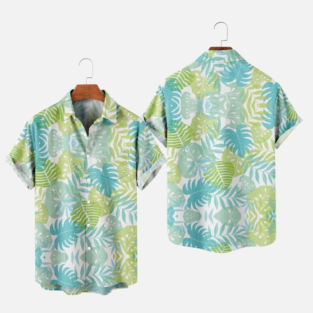 Men's Fashion Summer T-Shirts Hawaiian 3d Print Cozy Casual One Button Shirts Short Sleeve Beach Oversized Shirts
