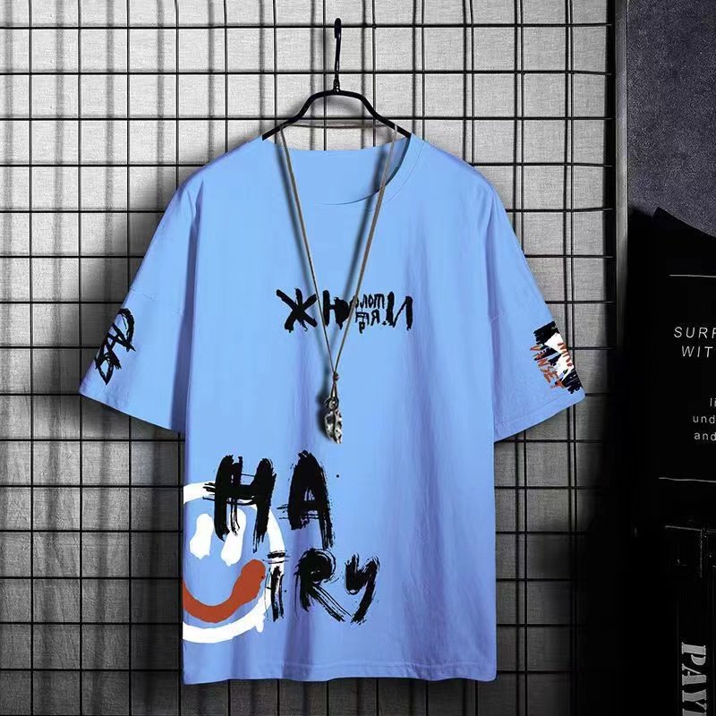 Men's Summer Short Sports Suit Leisure Short Sleeve Men's T-shirt Printed T Shirt Shorts Two Piece
