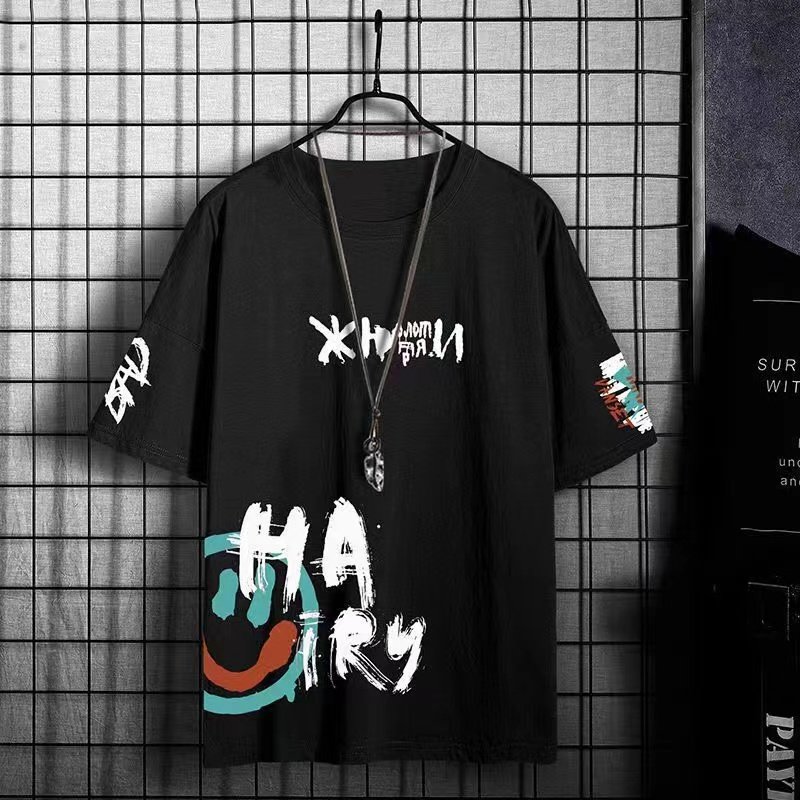 Men's Summer Short Sports Suit Leisure Short Sleeve Men's T-shirt Printed T Shirt Shorts Two Piece