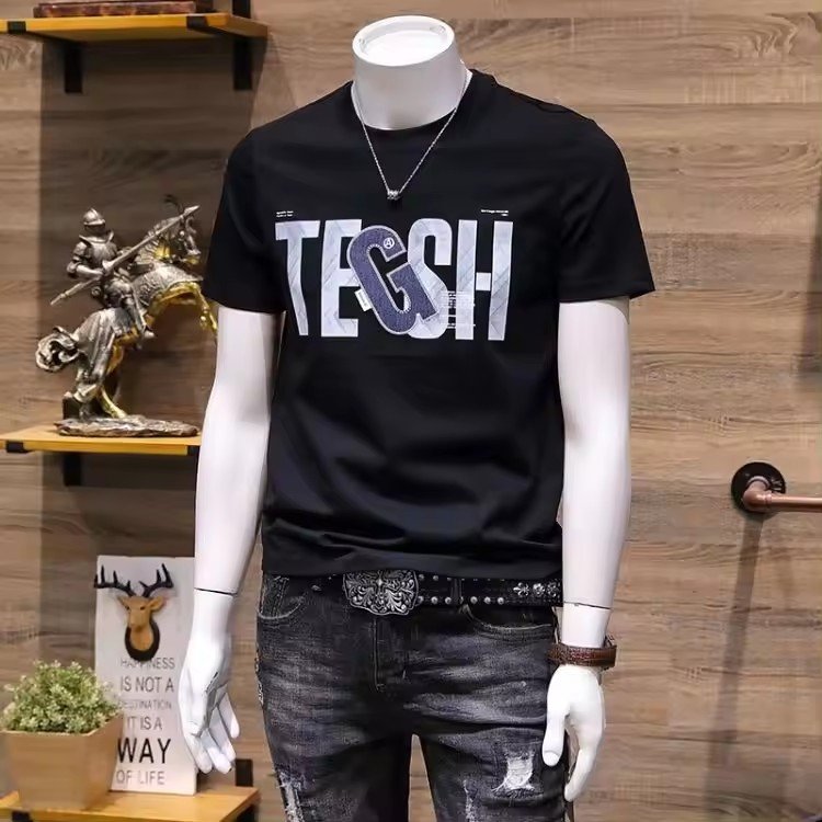 2024 ins hot custom polyester cotton blend t-shirts for men printing brand men's t-shirts high quality graphic tshirts
