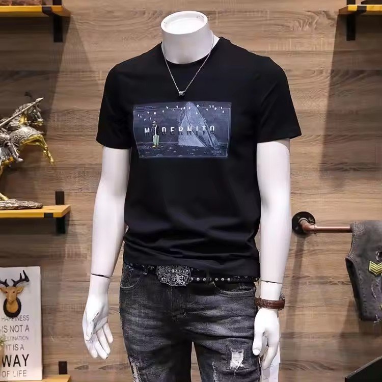 2024 ins hot custom polyester cotton blend t-shirts for men printing brand men's t-shirts high quality graphic tshirts