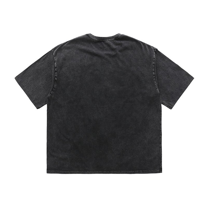 Drop shoulder Oversize Acid Wash T Shirt Custom Graphic Your Design Logo Plus Size Vintage Heavyweight Cotton