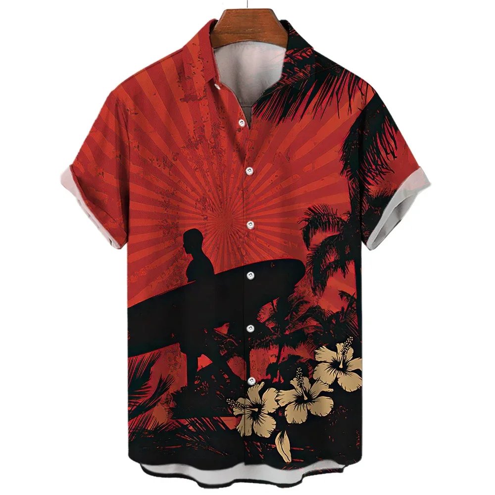 Summer Hawaiian Men's Shirts Printing Shirts Man Women Casual Vintage Short Sleeves Plus Size Men's T-Shirts Tops