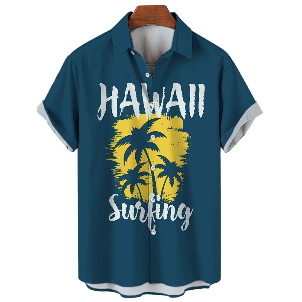 Summer Hawaiian Men's Shirts Printing Shirts Man Women Casual Vintage Short Sleeves Plus Size Men's T-Shirts Tops