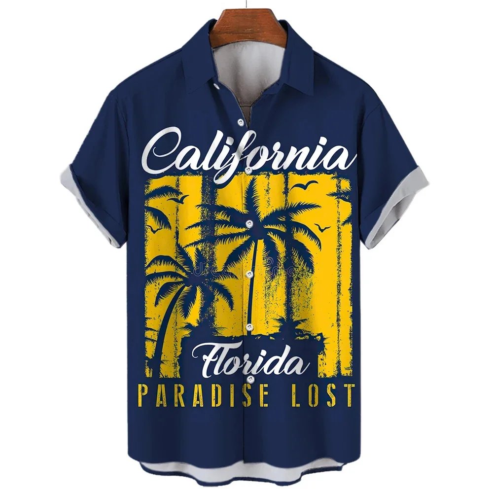 Summer Hawaiian Men's Shirts Printing Shirts Man Women Casual Vintage Short Sleeves Plus Size Men's T-Shirts Tops