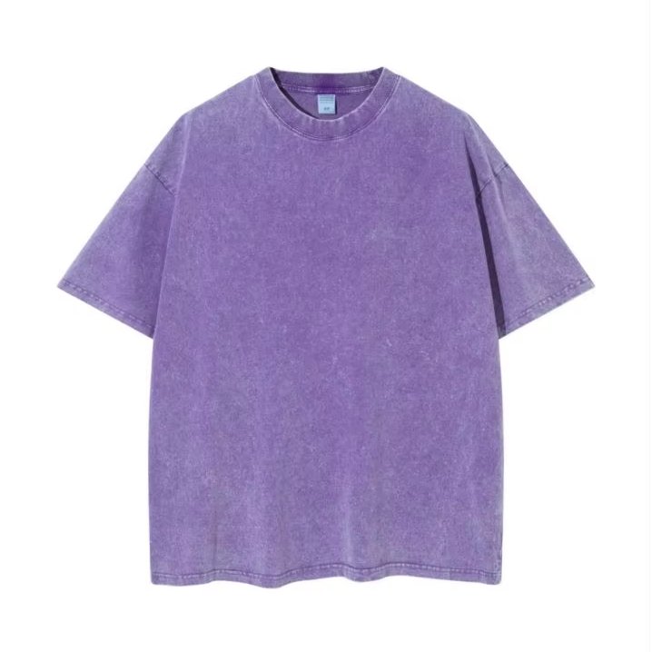 Wholesale heavyweight 260g 100% cotton oversized wash vintage Tees men's acid wash street wear t-shirts custom screen printing