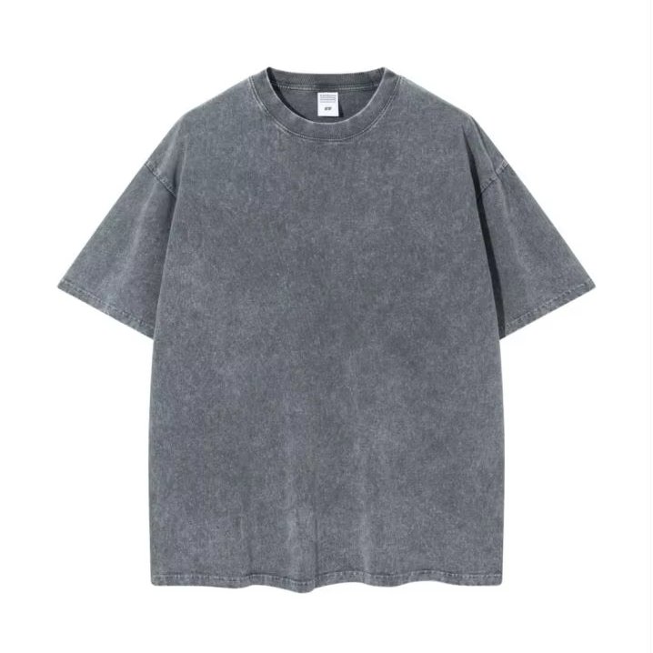 Wholesale heavyweight 260g 100% cotton oversized wash vintage Tees men's acid wash street wear t-shirts custom screen printing