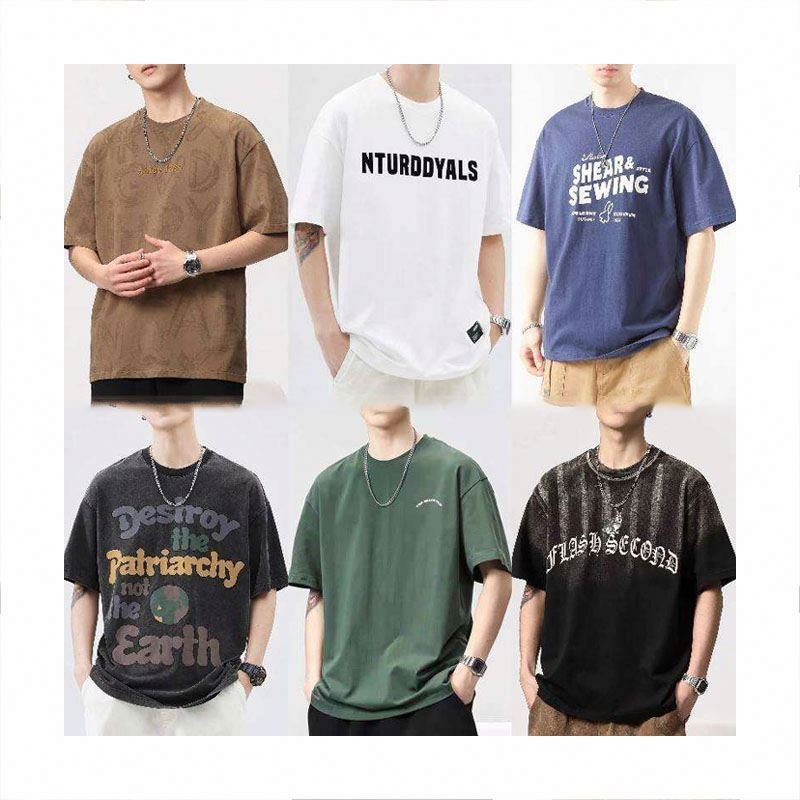 Hot Sale High Street Heavyweight Acid Washed Vintage Stone Washed Oversized Plus Size Men's T-shirt
