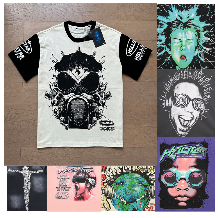 2024 New Arrivals 1:1 Hell Shirt Wholesale Men's T-Shirts Designer Brand Printed T-Shirts Heavyweight Oversized T-Shirts