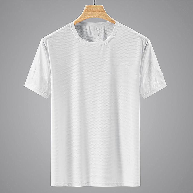 oem customized logo design plus size men's casual and versatile loose Ice silk men's summer loose short sleeved T shirt