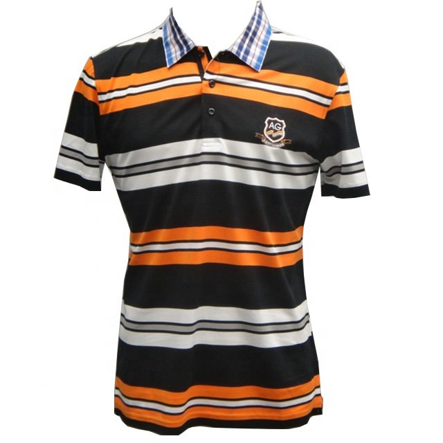 Hot selling striped polo shirt designer polo t shirt men100% cotton with logo for wholesale baby polo shirts
