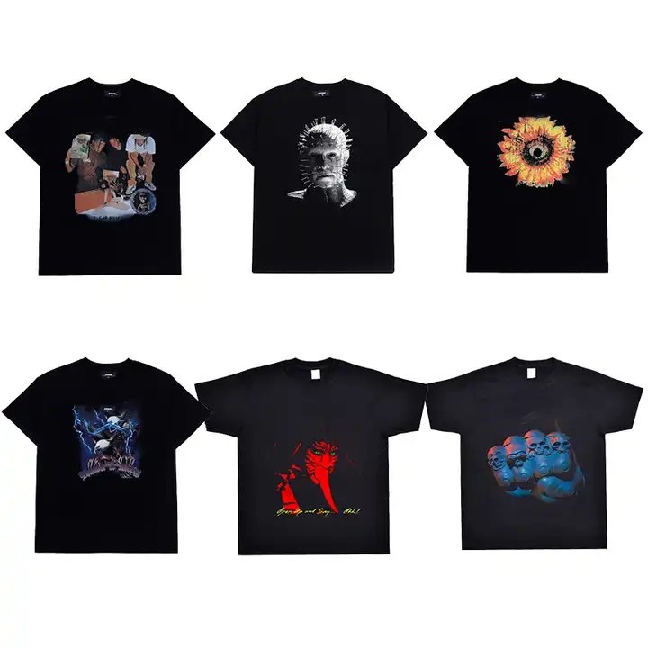 Custom 100% cotton oversize t-shirt dtg direct injection print hip hop men's o-neck tee digital printing graphic t shirts