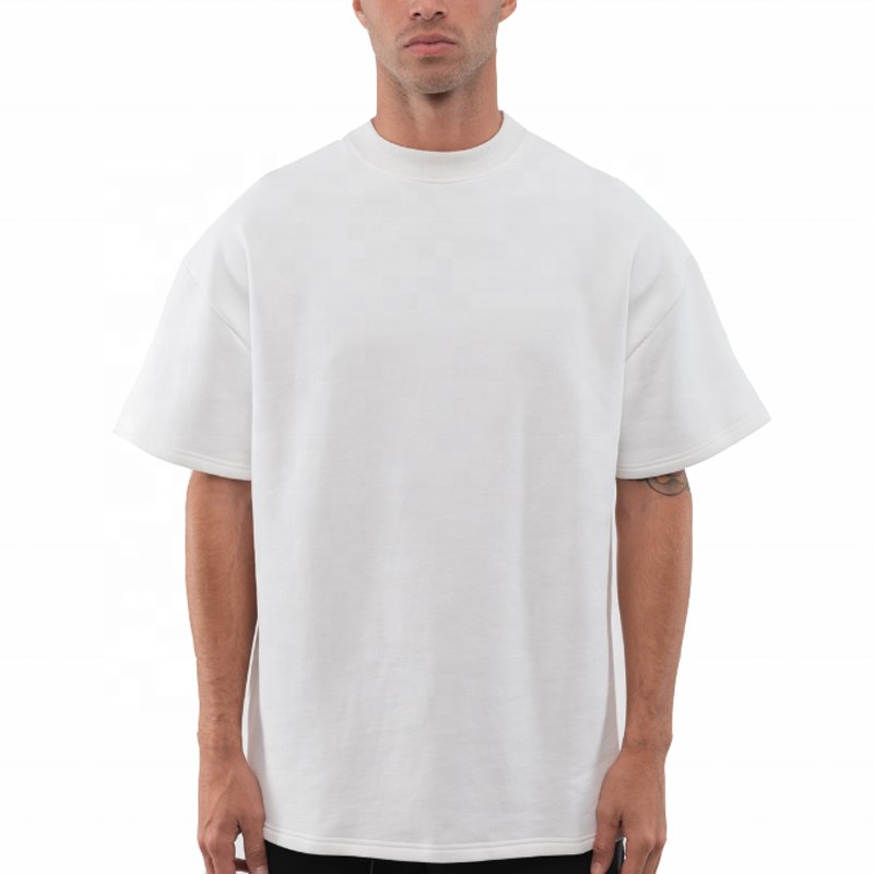 Manufacturer Hight Solid Color Pro Club Shirts Quality 280gsm Heavyweight Neck Crew Cotton Acid Washed Plus Size Men'S T-Shirts