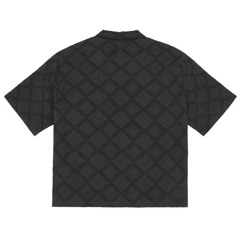 summer eyelet embroidery cropped boxy fit shirt custom high quality street wear casual t shirt