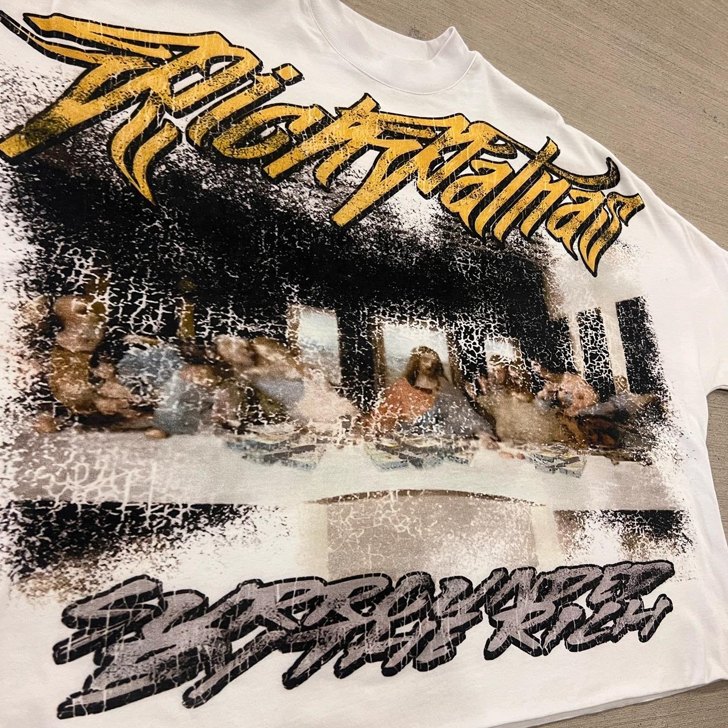 Hip Hop Premium Puff Printing Printing Graphic Blank Organic T Shirt Cotton T-Shirt Oversize cropped boxy T-Shirts