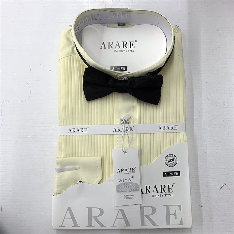 Print Sublimation logo Unisex Men's T-shirt shirt Men's Long sleeve slim bow tie dress Wedding banquet shirt men's