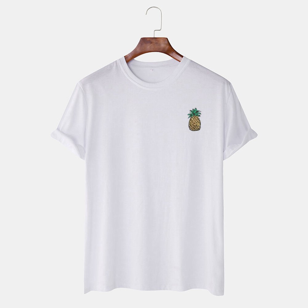 Casual Men's Summer Fashion T-Shirt 100% Cotton Short-Sleeved round Neck Tops Microfiber Male Top Oversized Fit