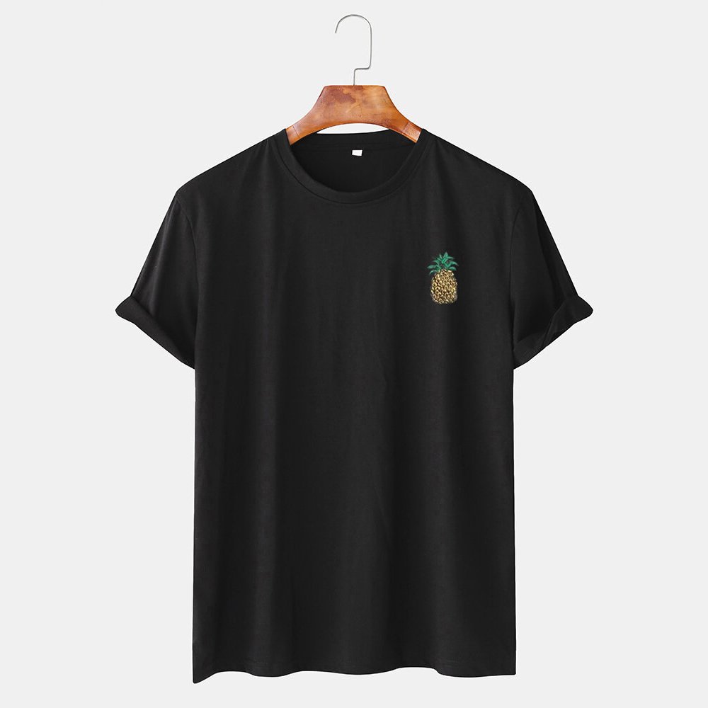 Casual Men's Summer Fashion T-Shirt 100% Cotton Short-Sleeved round Neck Tops Microfiber Male Top Oversized Fit