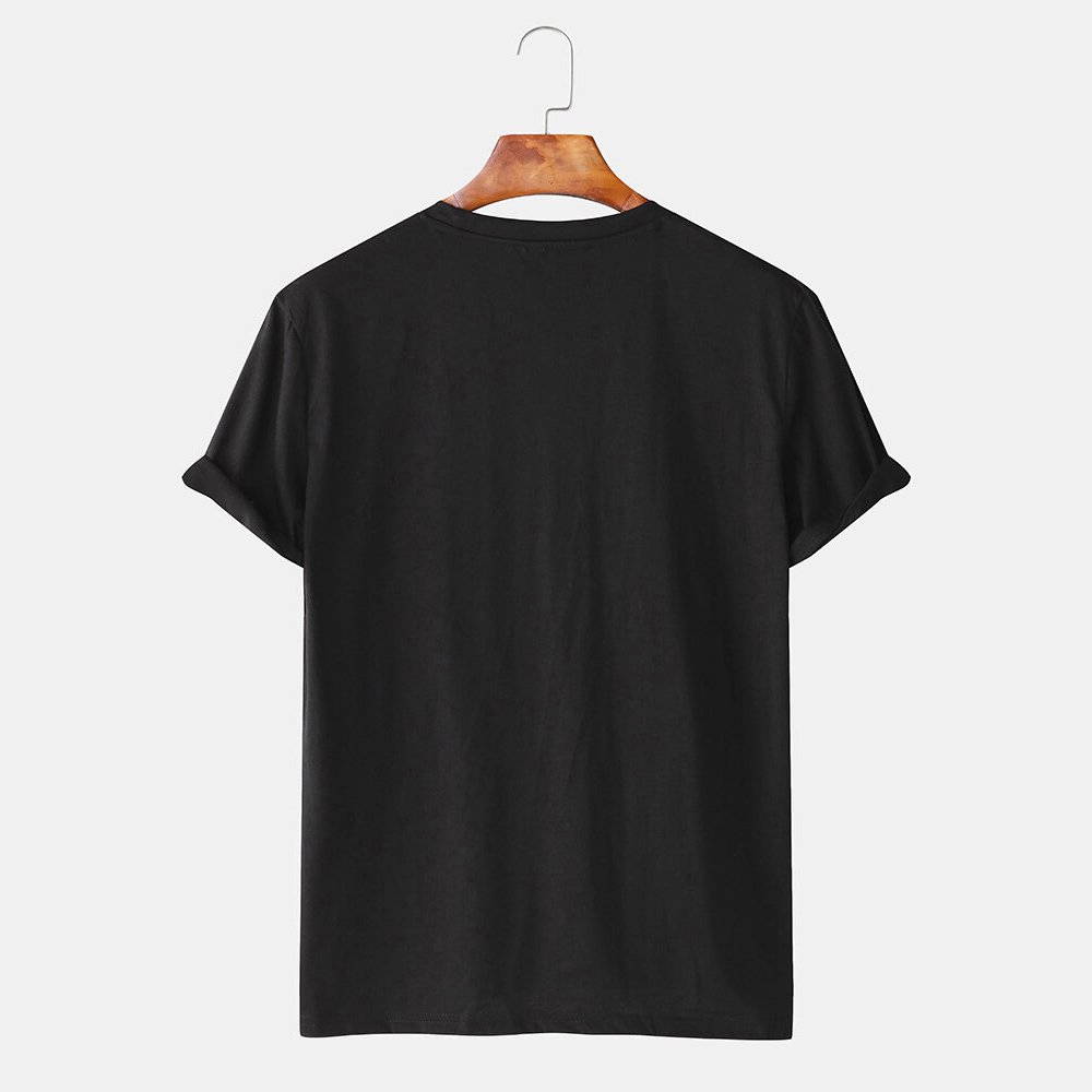 Casual Men's Summer Fashion T-Shirt 100% Cotton Short-Sleeved round Neck Tops Microfiber Male Top Oversized Fit