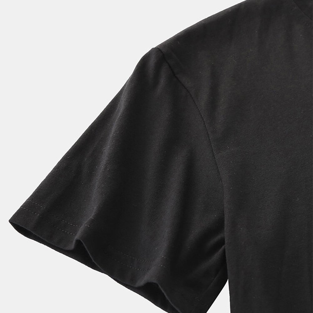 Casual Men's Summer Fashion T-Shirt 100% Cotton Short-Sleeved round Neck Tops Microfiber Male Top Oversized Fit