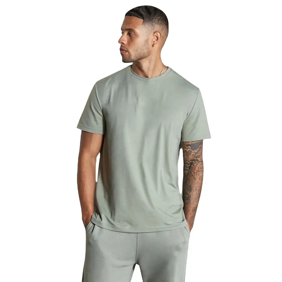 custom brand model spandex sweatproof t-shirt men's sweat proof undershirt with underarm pads slim o-neck t shirt