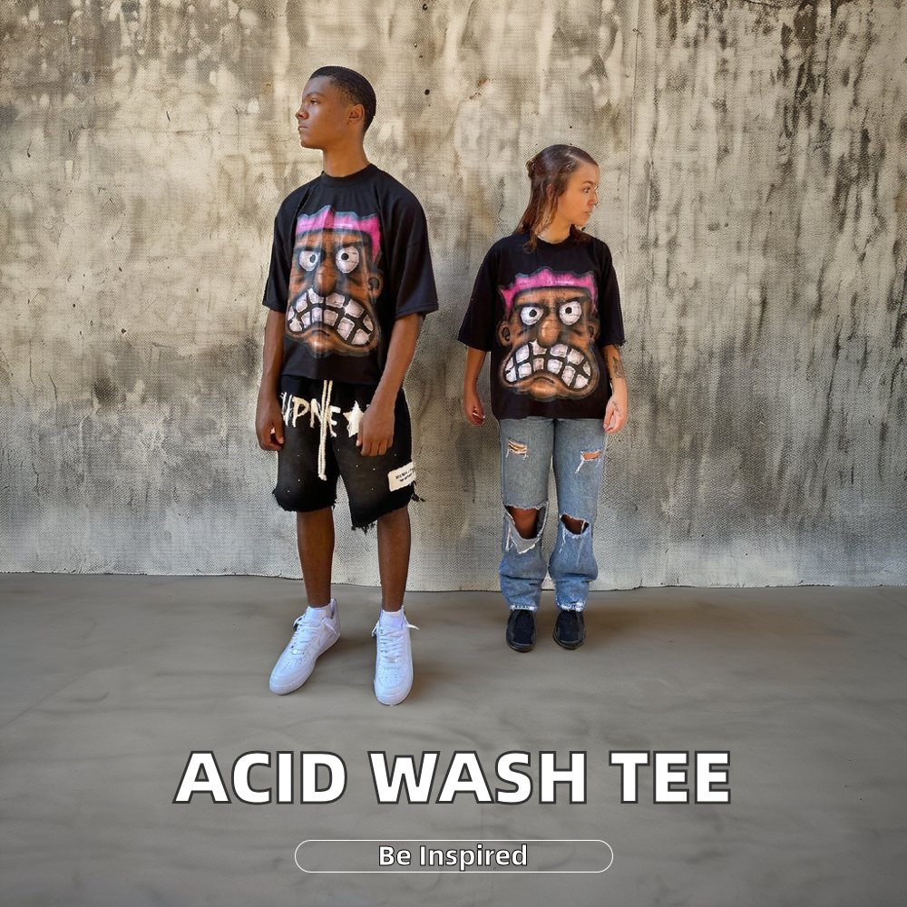 Wholesale Custom Logo Plus Size Men's Boxy T-shirts 300GSM Distressed Cotton Short Sleeve DTG Streetwear Boys Cropped T-Shirt