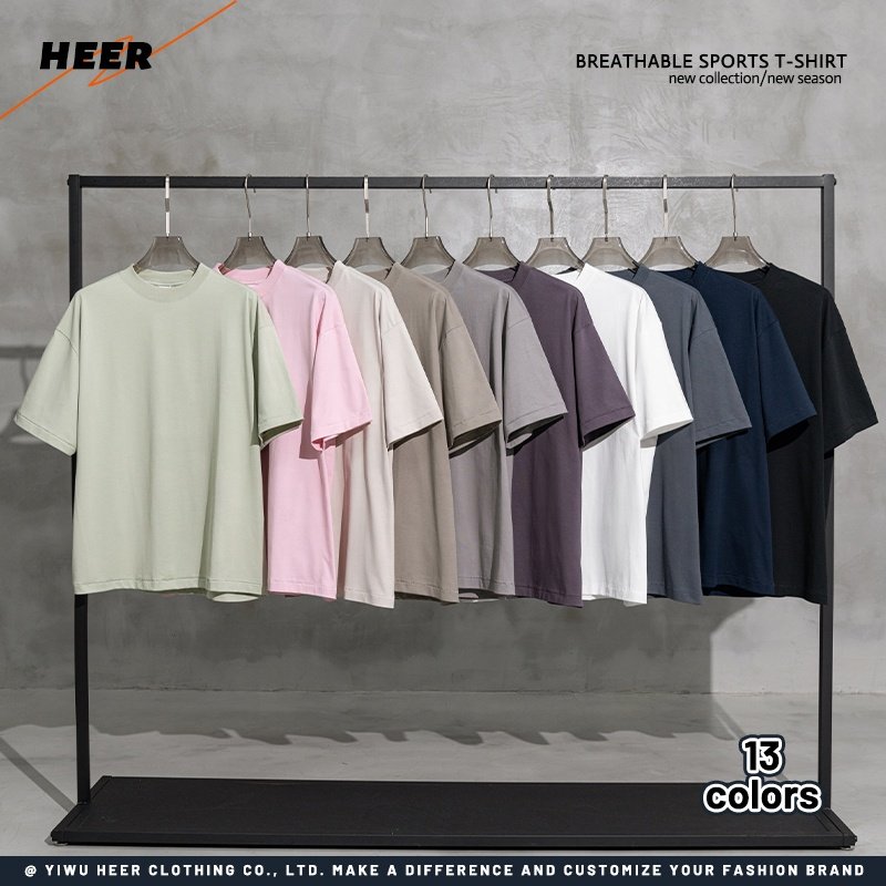 New Style Men's Cool Oversize Style PlainT-shirt Heavyweight Cotton and Sorona Material Support Custom and Labels