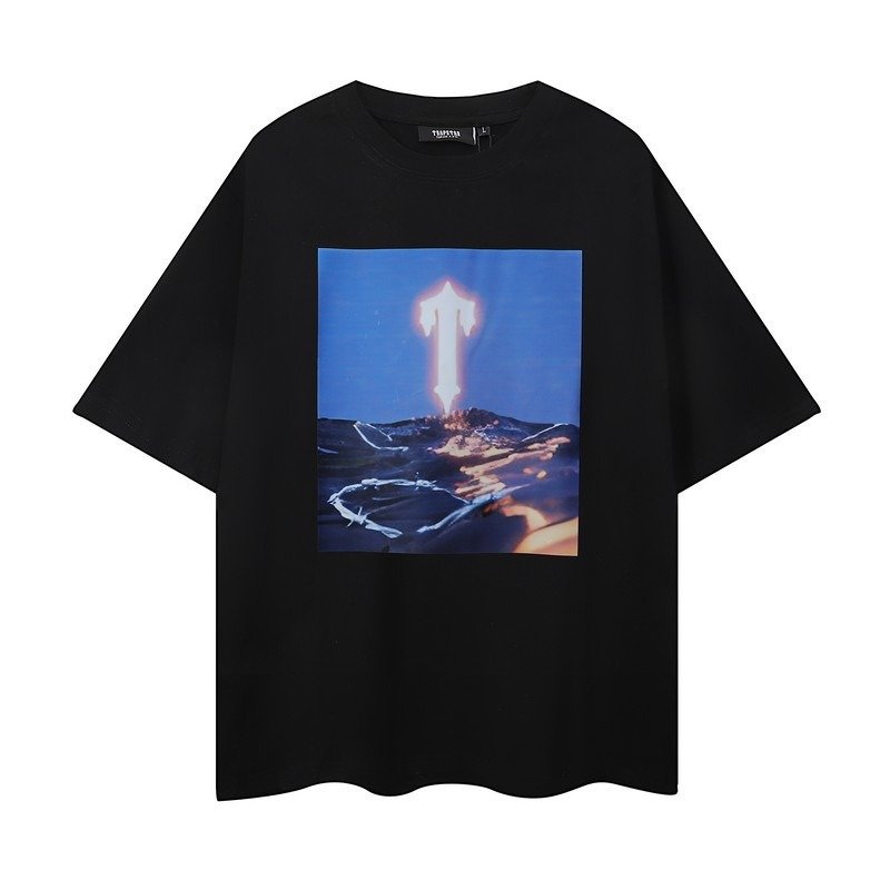Trapstar High quality Fashion casual Graffiti style O-collar Short sleeve T-shirt,Men's T-shirt