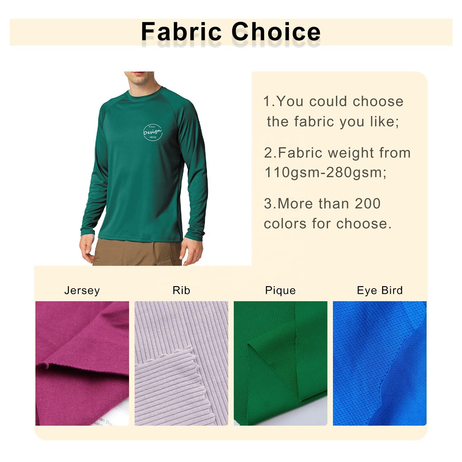 Spring Custom Embroidery Soft Comfy Cotton Tight Fit High Stretch Running Training Tops Men's T-shirts Long Sleeve Raglan