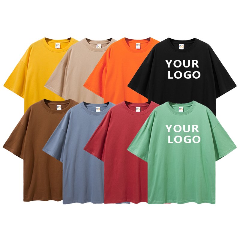 vintage wash vintage short sleeve T-shirt Loose cotton trendy T-shirt embroidered logo puff printing shirts