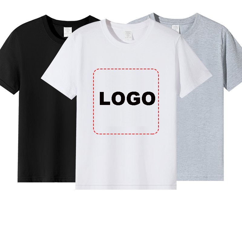 220g 180g fashion custom logo print O-Neck t shirt for men high-quality pure cotton fashion men's t-shirt