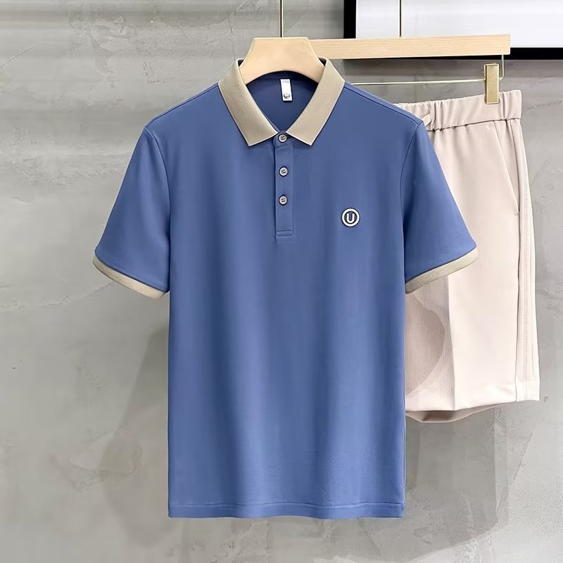 Summer new style men's short sleeved T-shirt cotton thin business lapel men's polo shirt men's T-shirt