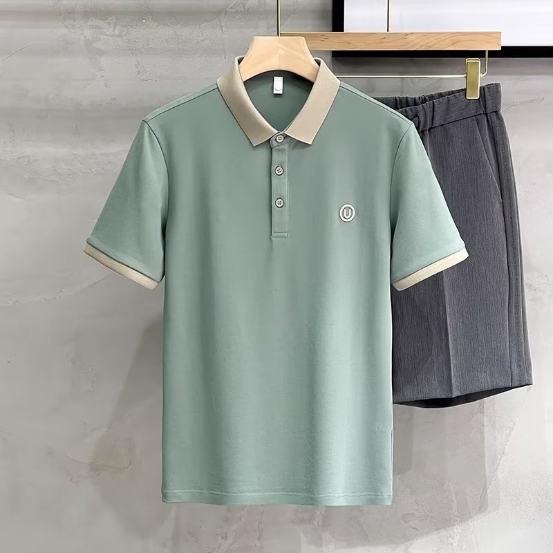 Summer new style men's short sleeved T-shirt cotton thin business lapel men's polo shirt men's T-shirt