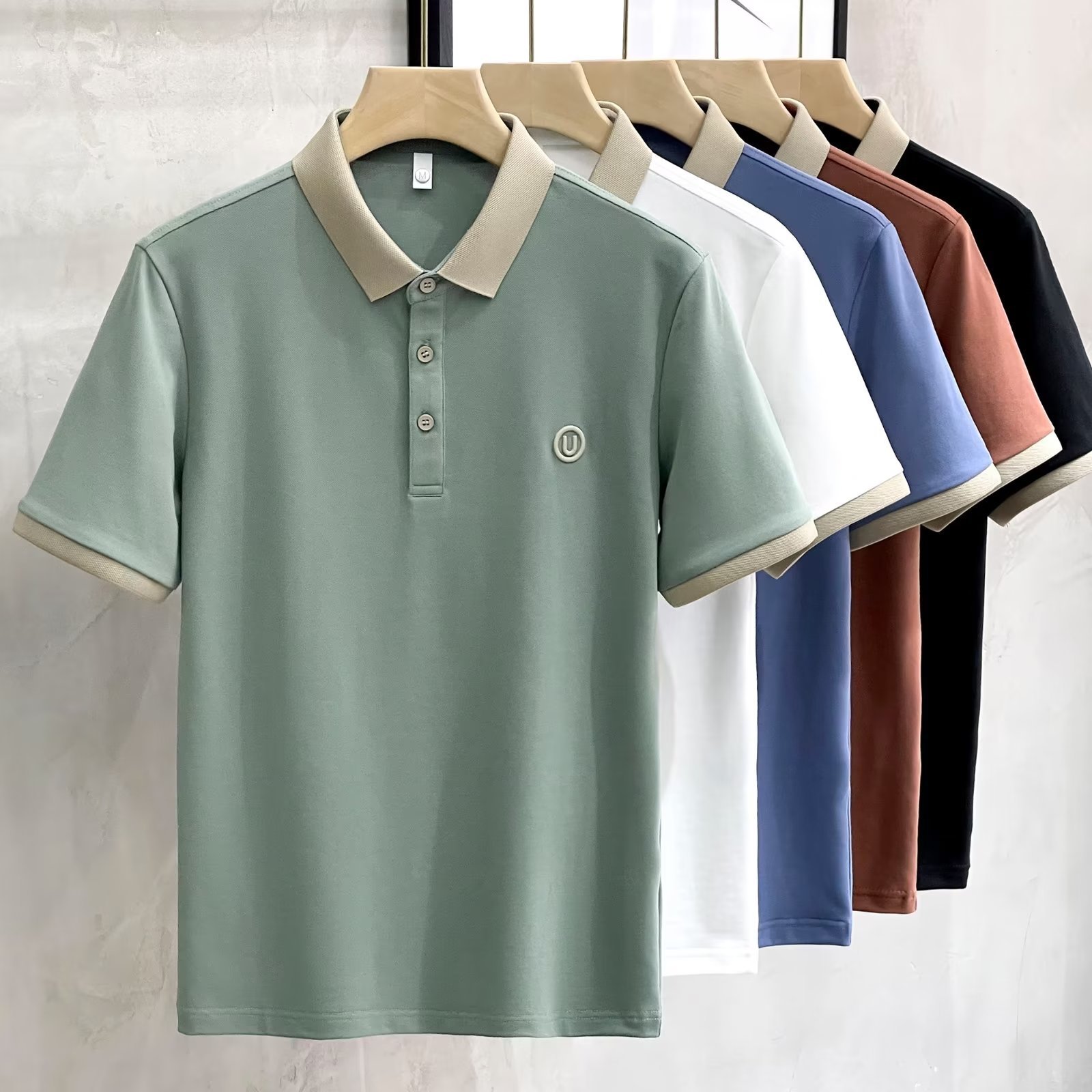 Summer new style men's short sleeved T-shirt cotton thin business lapel men's polo shirt men's T-shirt